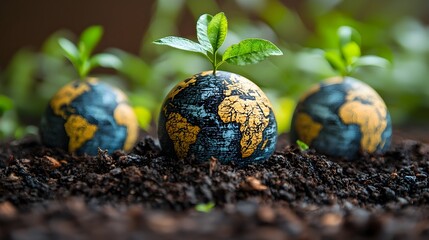 Seed growing into a globe representing the concept of global sustainability and environmental awareness  Flat design with clean minimalist style on a white background