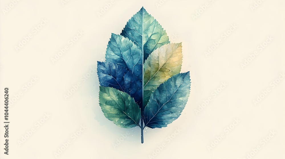 Poster leaf morphing into brain abstract representing the connection between nature and creativity symbolic