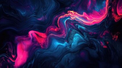 Obraz premium Abstract Swirls of Blue, Pink, and Yellow Paint