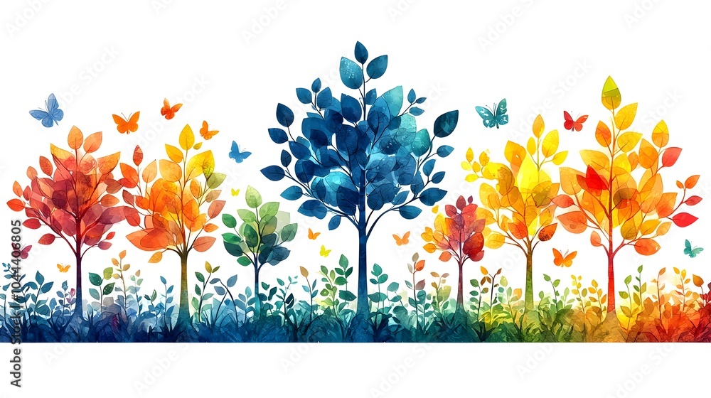 Poster of a solar panel gradually transforming into a growing tree symbolizing the transition from non rene