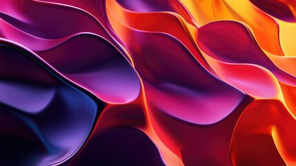 Obraz premium Abstract Swirling Waves of Vibrant Purple, Red, and Yellow Hues