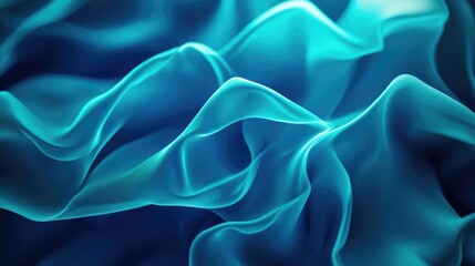 Obraz premium Abstract Blue Fabric Draped with a Smooth Flowing Texture