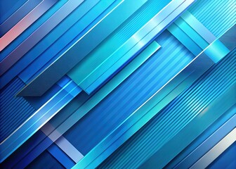 Obraz premium A contemporary blue diagonal geometric backdrop accentuated by sleek line strips, tailored for professional designs and creative projects, offering a modern aesthetic and dynamic energy.