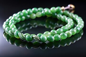 Reflected jade jewel twisted necklace