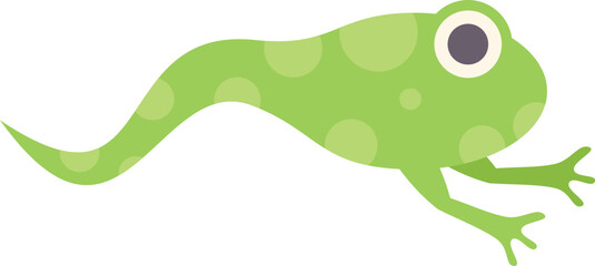 Obraz premium Green tadpole swimming in water, representing growth, metamorphosis, and the circle of life