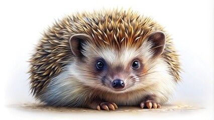 Obraz premium Serene hedgehog oil painting symbolizing harmony, serenity, intuition, and gentleness with realistic details