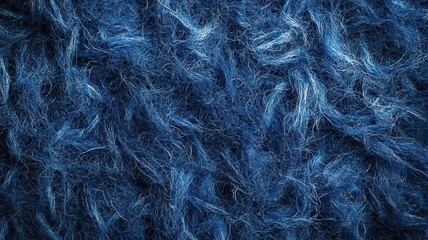 Obraz premium Close-up of recycled denim insulation, blue fibers, sustainable building solution, detailed texture, photorealistic