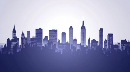 Naklejka premium Evening Skyline with High Contrast and Shadows