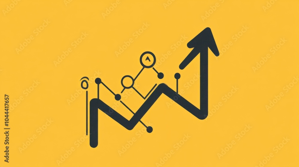 Poster bold upward arrow with circuit design elements