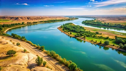 Obraz premium Serene landscape of Tigris and Euphrates rivers macro