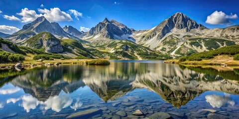 Reflecting Kutelo peaks of Pirin Mountains with Vihren, Tsarna Mogila, Banski Suhodol peaks