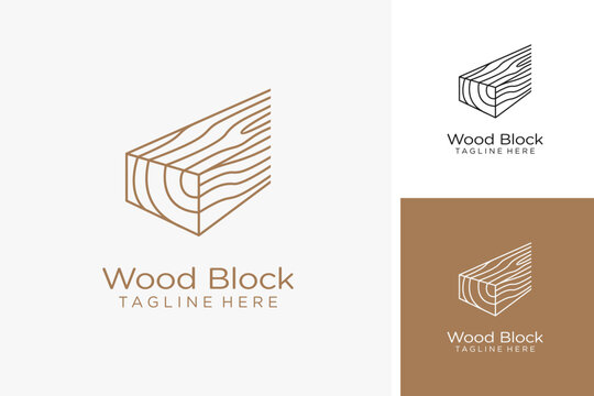 Wood block logo design