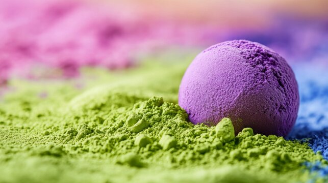 Vibrant Matcha Dessert in Bright Light Background