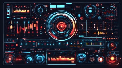 Obraz premium Minimalist Digital Interface with Sleek Design Elements