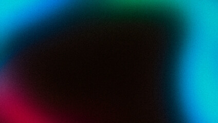 Green blue red black noisy colour wave backdrop design. Abstract dark blue colour flow, vibrant, glowing, shine, grainy gradient, cover, header, banner, poster