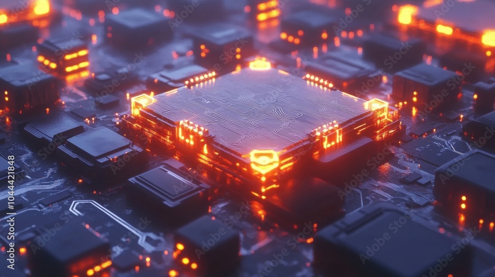 Poster intricate abstract representation of a circuit design