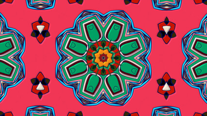 Abstract colorful psychedelic mandala kaleidoscope background pattern for a summer music festival