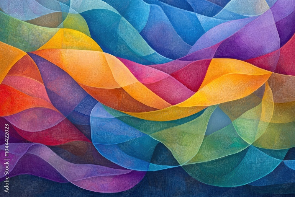 Canvas Prints colorful wave patterns in vibrant hues, ideal for abstract backgrounds.
