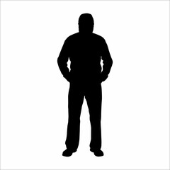 silhouette of a fat man