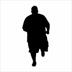 silhouette of a fat man exercising