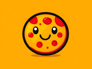 Fototapeta premium Happy Cartoon Pizza Slice with Smiley Face in Colorful Digital Art