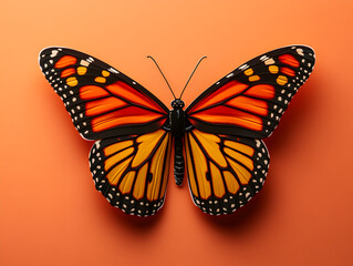 Fototapeta premium Colorful Monarch Butterfly Close-Up Vibrant Wings in Nature Art