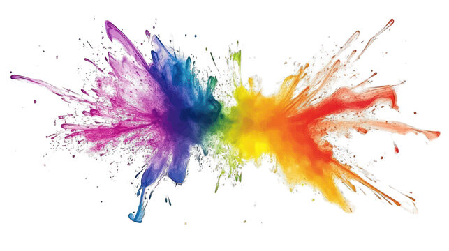 view of colorful fireworks exploding transparant background