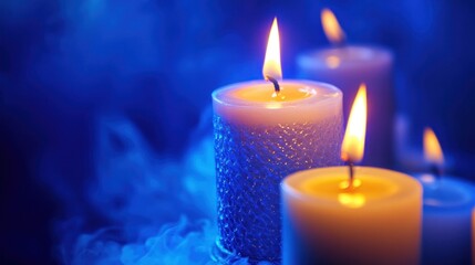 Candles in Blue Light