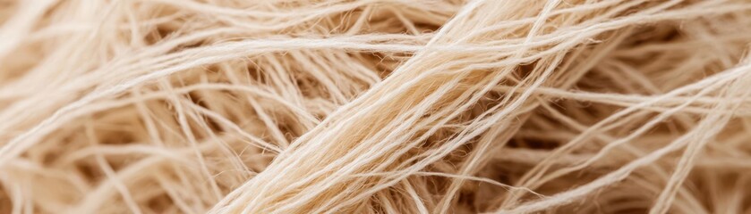Obraz premium Close-up of bioplastic fibers derived from fruit waste, detailed textures, photorealistic, sustainable material