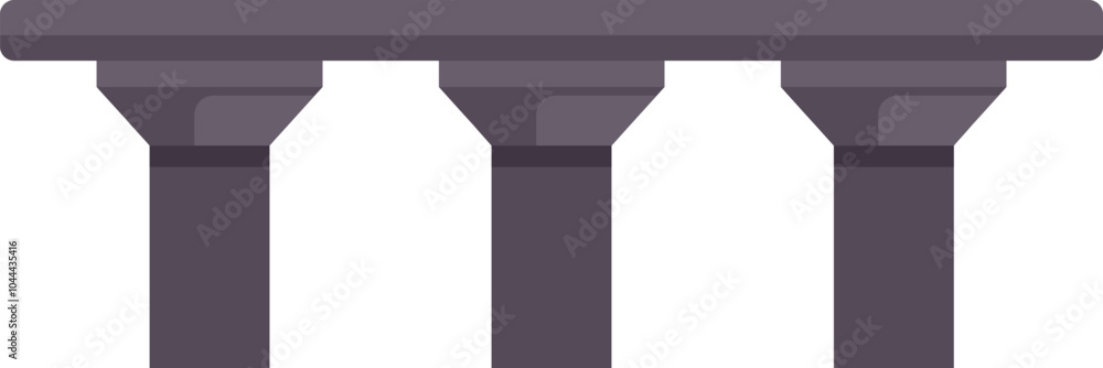 Poster simple bridge structure standing on three support columns, representing concepts of infrastructure a