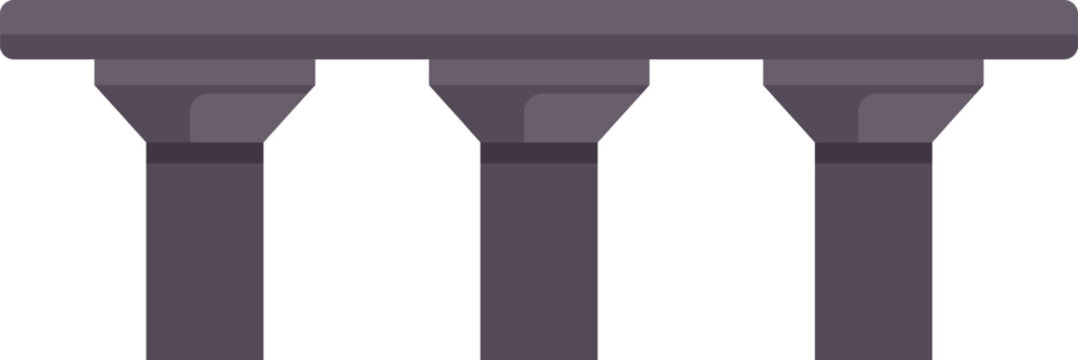Simple bridge structure standing on three support columns, representing concepts of infrastructure and transportation