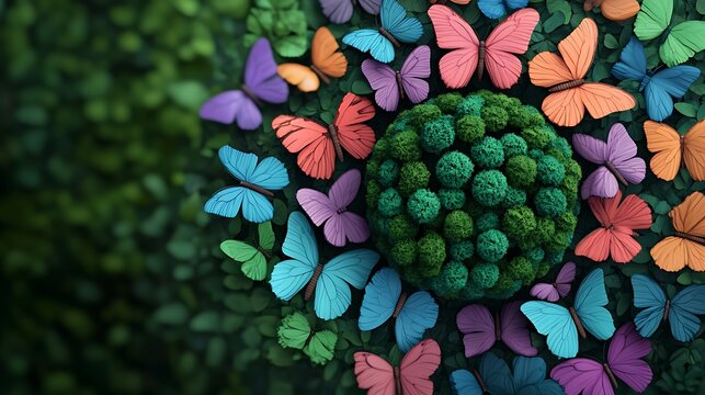 Vibrant 3D Illustration of Families Planting Trees - Powered by Adobe