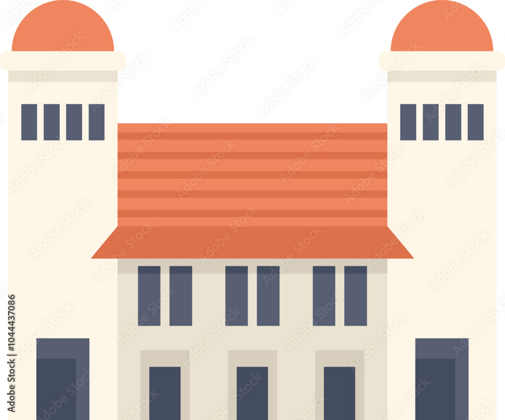 Poster lawang sewu building showing traditional javanese architecture with its unique roof