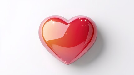 Fototapeta premium Vibrant Heart Icon with Glossy Finish