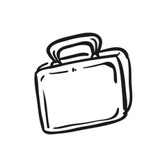 illustration of a pen-drawing style office bag icon