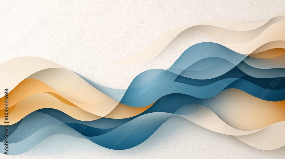 Poster abstract overlapping waves in soft tones