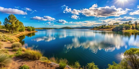 Naklejka premium Beautiful landscape of Lago Posadas , Lago Posadas, Patagonia, Argentina, lake, mountains