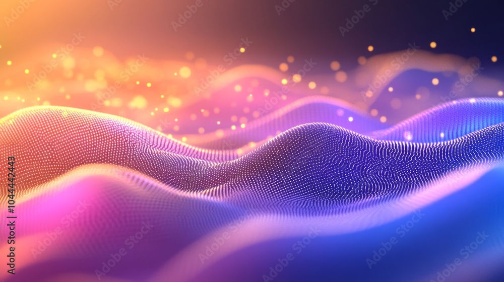 Poster soft tech patterns with gentle lighting effects