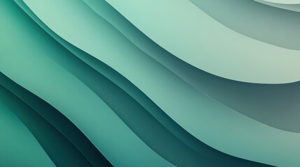 Fototapeta premium A minimalist abstract background with subtle, overlapping lines and gradient shades of green and blue, creating a sleek and professional design