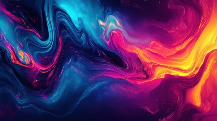 A vibrant abstract background with swirling neon colors, creating a fluid and energetic design, perfect for modern presentations and creative projects