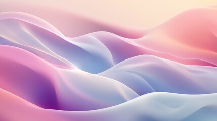 Obraz premium An abstract background with soft pastel gradient transitions, featuring smooth curves and waves, creating a calming and minimalist aesthetic