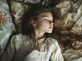 Sleeping Beauty: A Dreamy Portrait of a Young Girl