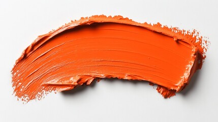 Abstract Orange Paint Stroke on White Background  Texture  Art  Design  Brushstroke