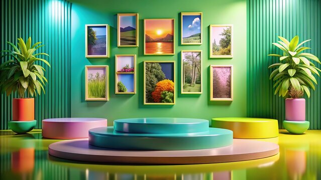 Versatile 3D podium illustration for product showcases, designed to enhance marketing presentations. Perfect for emphasizing your product's features and elevating brand visibility effectively.