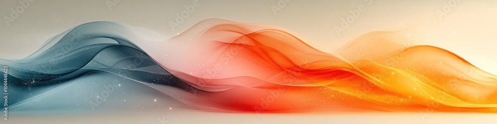 Poster abstract waves in soft colors creating a soothing visual effect.