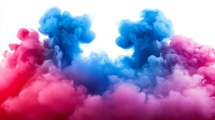 Fototapeta premium Abstract Pink and Blue Ink Swirls in Water Ethereal Smoke Effect Colorful Background De