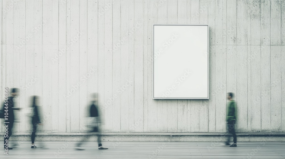 Aufkleber dynamic eco-friendly wall with motion blur and blank frame mockup