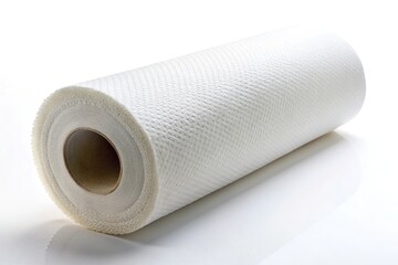 Fototapeta premium Roll of paper kitchen towels isolated on white background