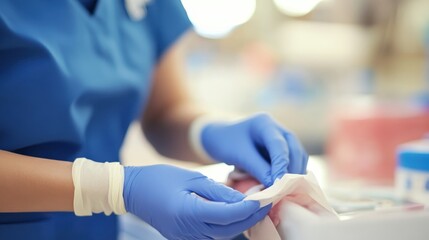 Nurse Dressing Wound in Sterile Field