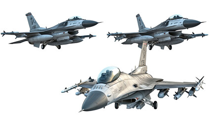 Fighter Jets Showcasing Aerial Skills in Clear Sky Generative AI